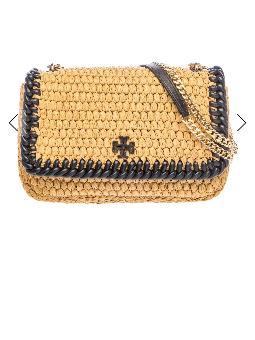 Tory Burch Emerson Raffia chain wallet bag